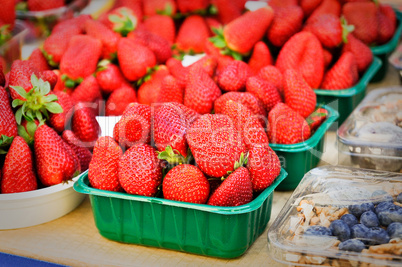 Organic Strawberries and blueberries