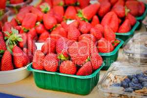 Organic Strawberries and blueberries