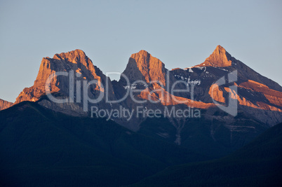 Sunrise light on mountains