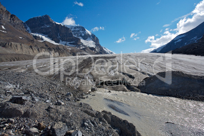 Athabasca Glacier with melt water 04