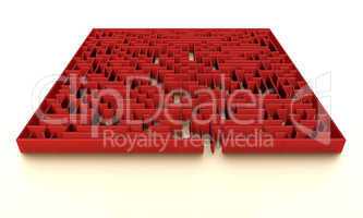 Rotes Labyrint mit dezenter Beleuchtung - Red maze with subtle illumination