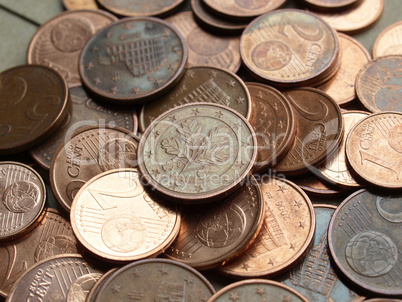 Euro coins background