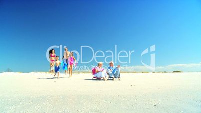 Three Generations of Family Enjoying the Beach