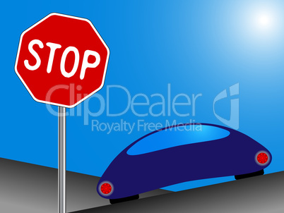 car and stop
