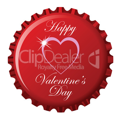 happy valentine's day bottle cap