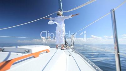 Senior Lady Sailing Fun