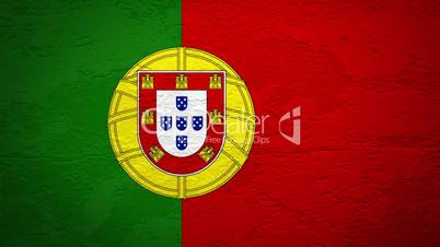 Wand mit portugiesischer Flagge wird gesprengt