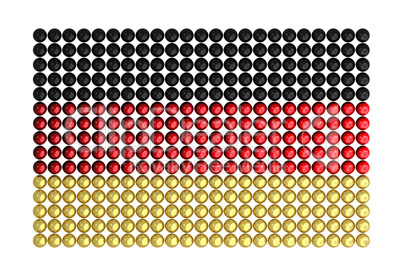 Deutschlandfahne aus spiegelnden Kugeln