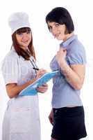 Female doctor and patient