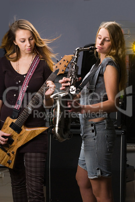 Woman with saxophone