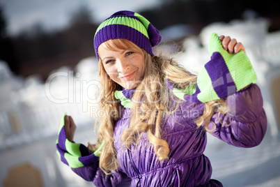 Portrait of the girl in the winter