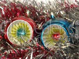 Christmas bauble and tinsel