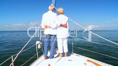 Seniors Enjoying Yachting Relaxation