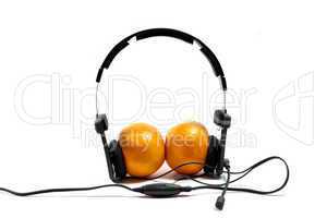 Headset on orange
