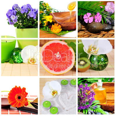 Wellness Spa Collage Blüten