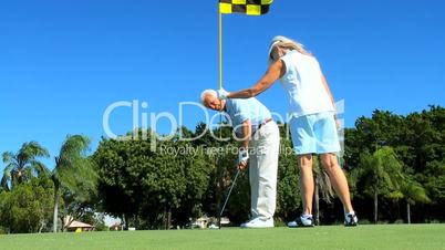 Healthy Seniors Enjoying Golf