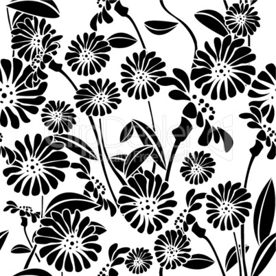 Seamless floral background, graphic pattern.eps