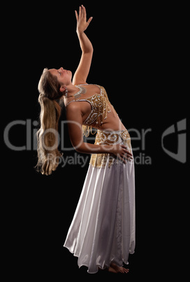 young woman posing in oriental arabian costume