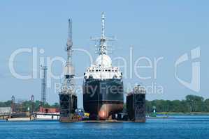 A ship in Baltiysk dry dock