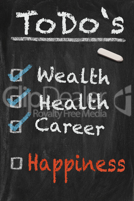 happiness chalkboard