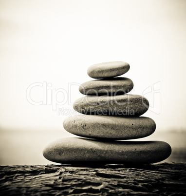 Pebble stack, shallow focus