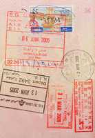 passport with lebanese and hongkong stamps
