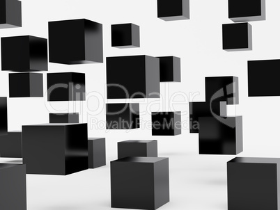 Falling cubes of black colour