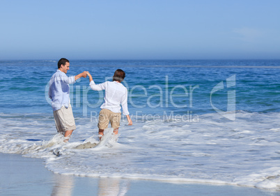 Lovely couple in the sea