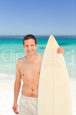 Man with his surfboard