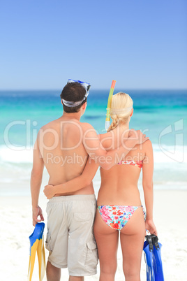 Couple with their masks