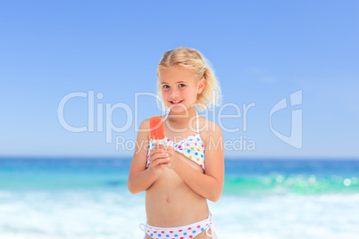 Little girl eating her ice cream