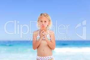 Little girl eating her ice cream