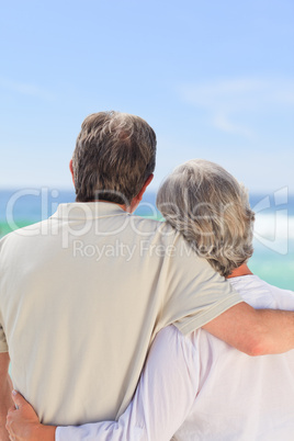 Senior couple looking at the sea