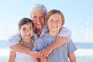 Grandmother with her grandchildren