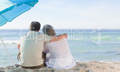 Senior couple looking at the sea