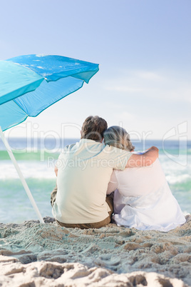 Senior couple looking at the sea