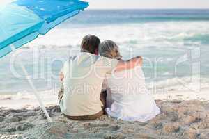 Senior couple looking at the sea