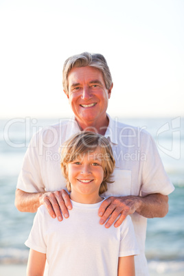 Portrait of a Grandfather with his grandson