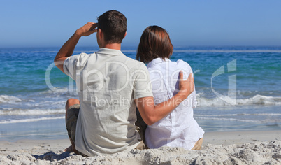 Lovely couple at the beach