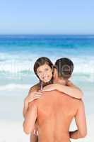 Lovely lovers at the beach
