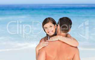 Lovely lovers at the beach