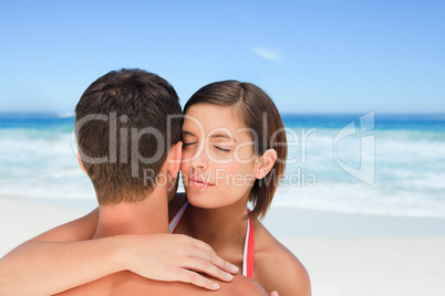 Lovely lovers at the beach