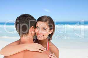 Lovely lovers at the beach