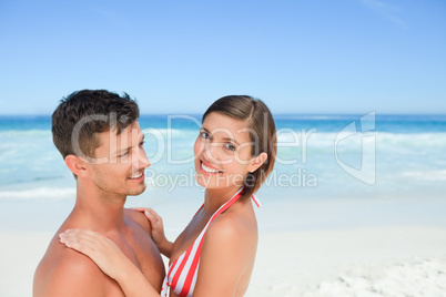 Lovely lovers at the beach