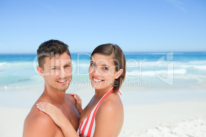 Beautiful couple at the beach