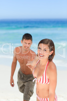 Smiling woman with her husband