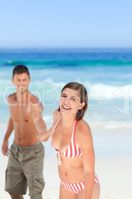 Smiling woman with her husband