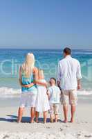 Portrait of a family on the beach