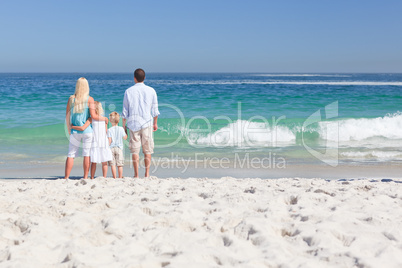 Portrait of a family on the beach