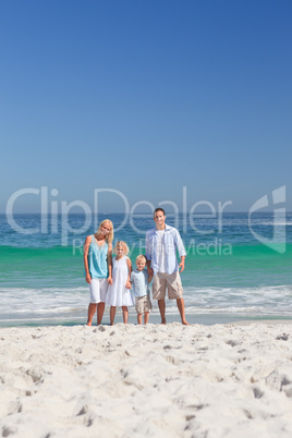 Portrait of a family on the beach